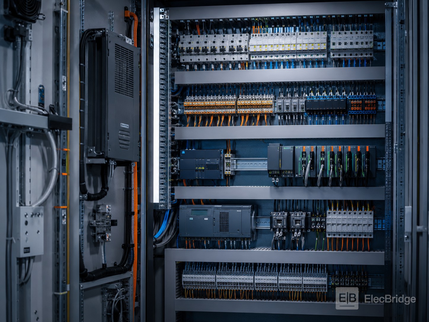 Industrial control panel interior - ElecBridge